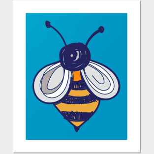 Honey Bee, Cute, Fun Drawing of a Honey Bee Posters and Art